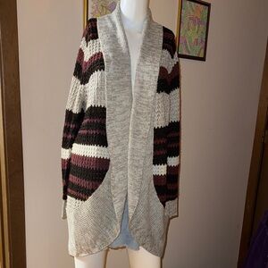 Bobbie Brooks Multicolor Chevron Cardigan